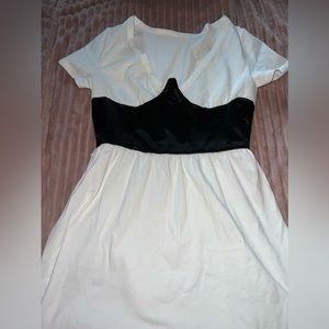 White and black dress